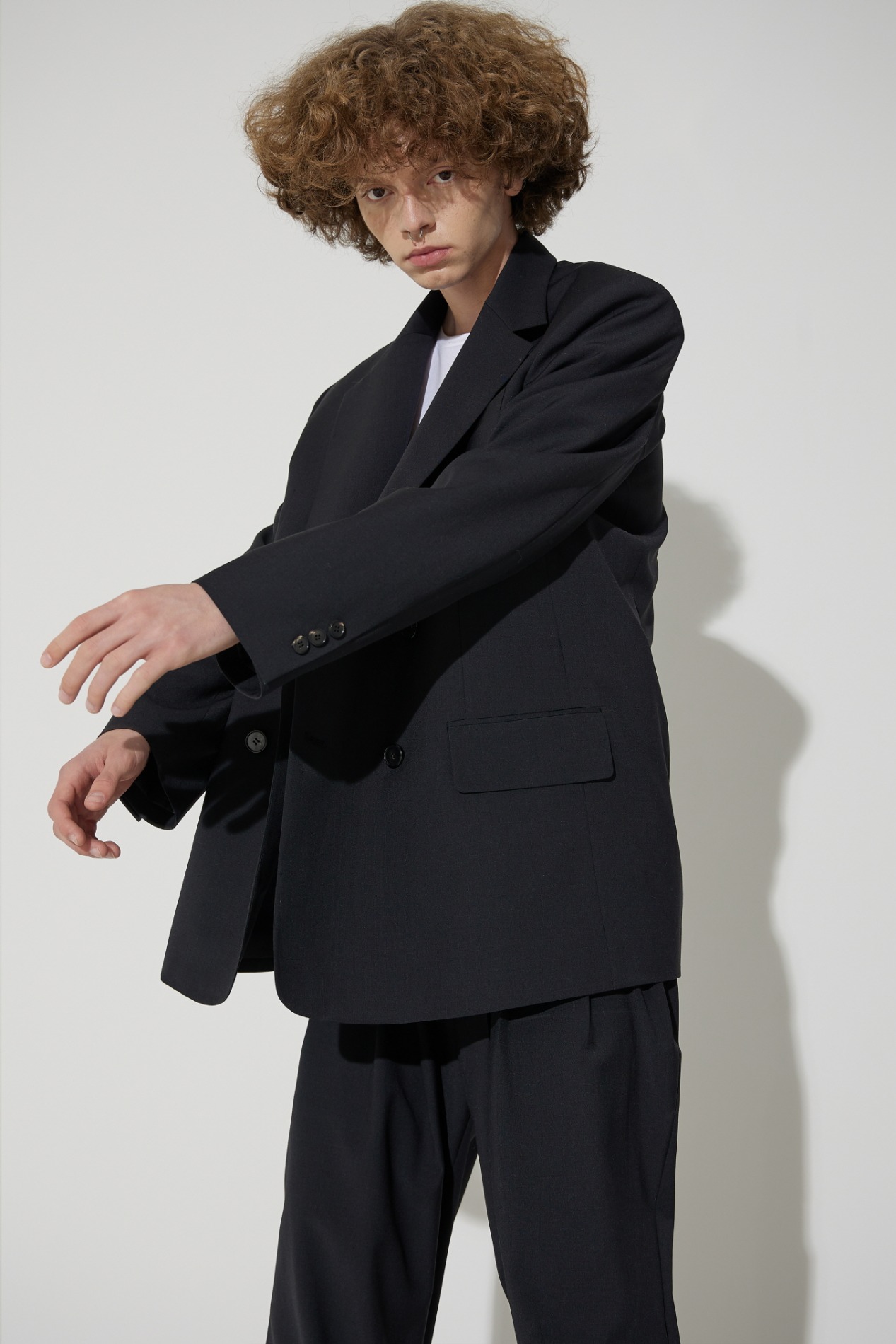 Oversized Double Jacket(Italy wool)(Black)